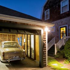 Single Car Garage With Wooden Siding
