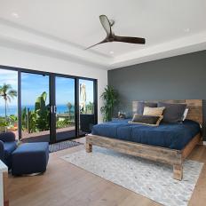 Ocean View Bedroom With Rustic Bed