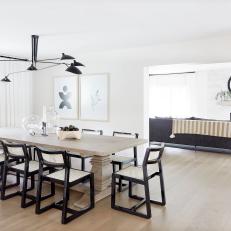 Neutral Dining Room With Black Trim Chairs