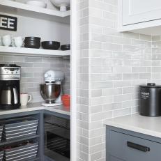Pantry Coffee Nook With Gray Tile
