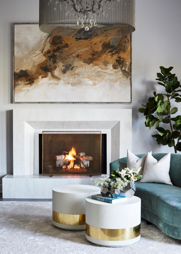 Contemporary Living Room With Green Sofa | HGTV