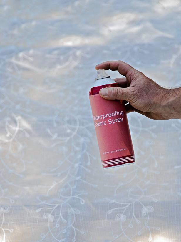 To ensure longevity for the fabric, spray a generous coat of waterproofing spray on it.