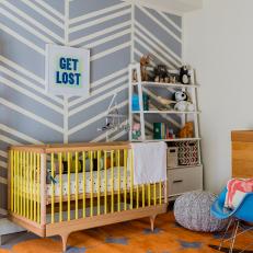 Contemporary Nursery With Yellow Crib