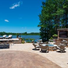Lakefront Patio With TV and Fire Pit