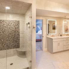  Basement Neutral Spa Bathroom and Shower