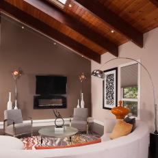 Modern Living Room With Vaulted Ceiling