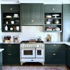 Chef Kitchen With Green Cabinetry