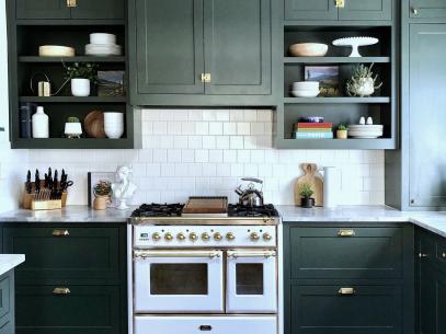 Chef Kitchen With Green Cabinetry
