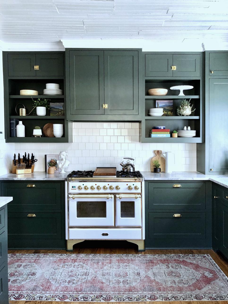 Chef Kitchen With Green Cabinetry | HGTV