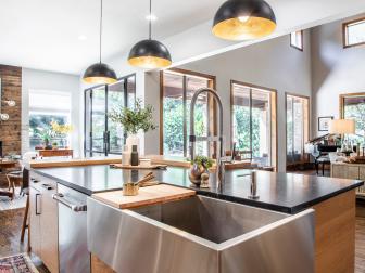 Kitchen With Stainless Steel Sink