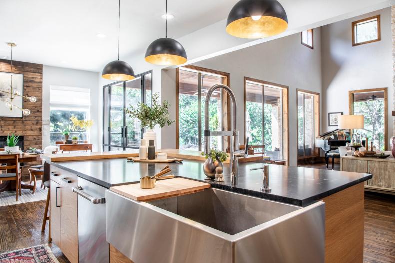 Kitchen With Stainless Steel Sink
