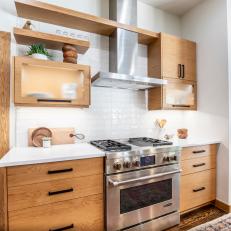 Scandinavian Chef Kitchen With Oak Cabinets