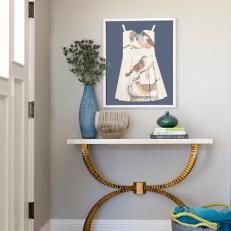 Transitional Entry Table With Brass Legs