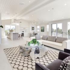 Bright And White Open Concept Living And Dining