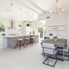 Modern, Open Concept Kitchen And Dining Space