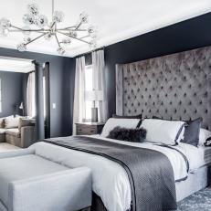 Contemporary Master Suite In Gray With Seating Area