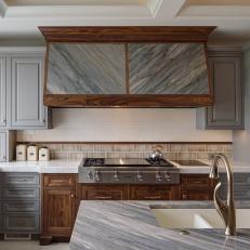 Transitional Kitchen In Gray And Wood