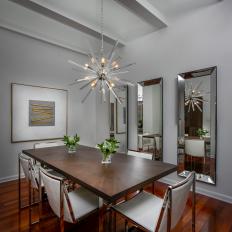Modern Dining Room With Starburst Pendant Light