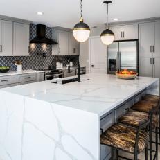 Gray Transitional Eat-In Kitchen