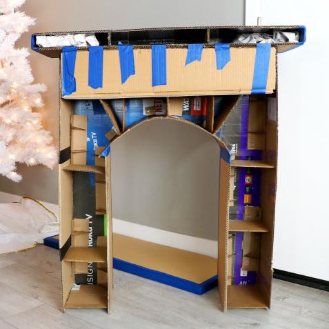 Cardboard Box Fireplace with Makedo 🎅 I used our @Makedo tools to tur, Cardboard Crafts