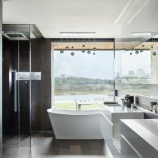 Modern Concrete Master Bathroom