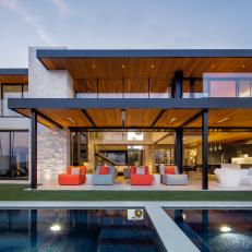 Modern Home Outdoor Space With Swimming Pool