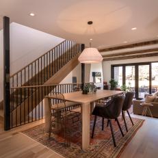Dining Room With Exposed Beams
