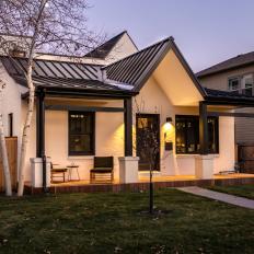 Modern Home Exterior With Black Metal Roof