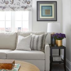 Transitional Sitting Room With Gold Vase