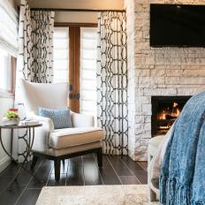 Armchair and Fireplace in Master Bedroom
