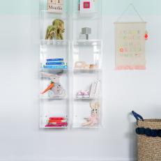 Modern Nursery With Acrylic Floating Shelves