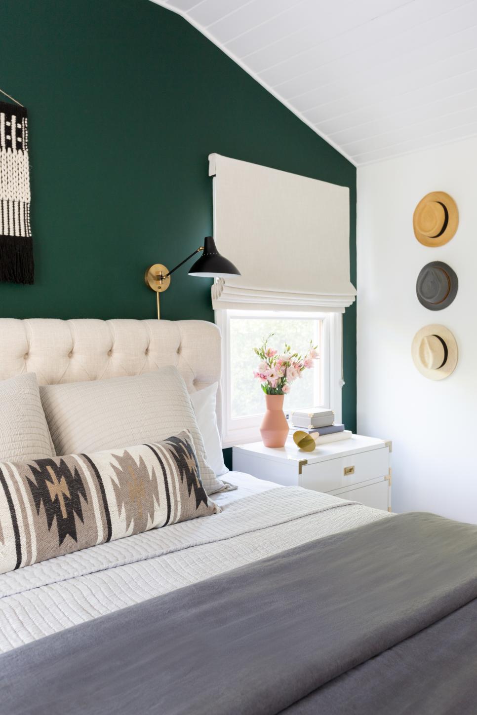 Master Bedroom Emerald Green Accent Wall HGTV