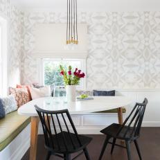 Transitional Breakfast Nook With Geometric Designs