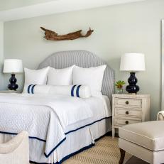 Coastal Transitional Bedroom With Reading Nook