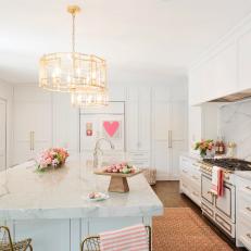 White Chef Kitchen With Pink Heart