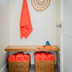 Changing Room With Orange Towels