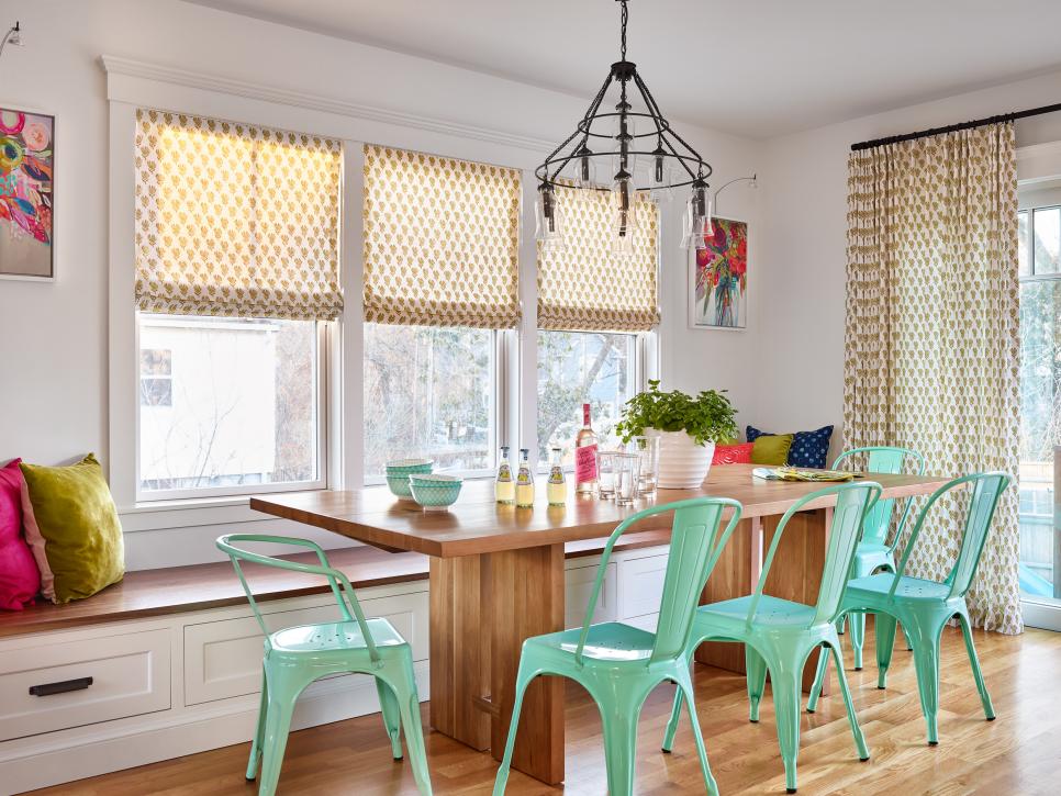 Classic Dining Table With Mint Green Chairs | HGTV