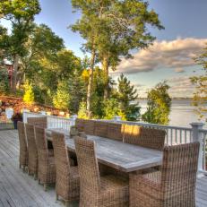Lakefront Deck With Dining Table