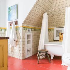 Mediterranean Bathroom With Clawfoot Tub