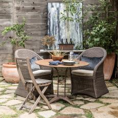 Outdoor Dining Area With Art