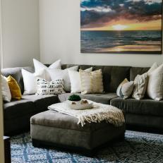 Transitional Living Room With Beach Photo