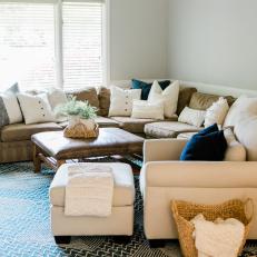 Transitional Living Room With Basket