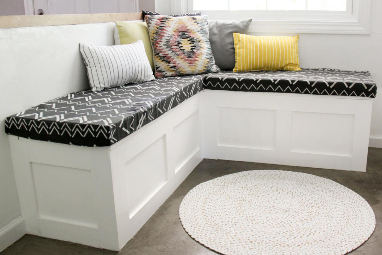 A Banquette Seat With Built In Storage, Bench Seat With Storage Plans