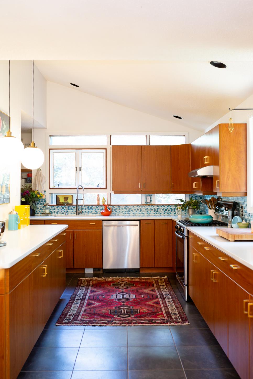 Midcentury Modern Kitchen Is Filled With Lots of Color | HGTV