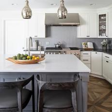 Gray and White Kitchen With Artichokes