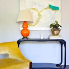 Transitional Reading Nook In Bold Colors