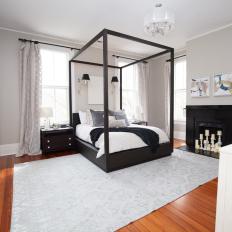 Contemporary Black-and-White Master Bedroom