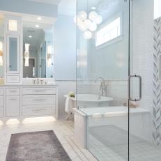 Luxurious Gray And White Master Bathroom
