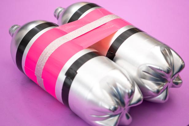 For a little pizzazz and sparkle, add decorative washi tape to the middle of the duct tape.