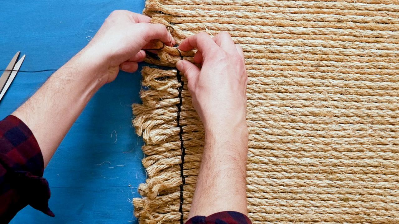How To Make A Boho Jute Rug From Two Cheap Doormats Hgtv